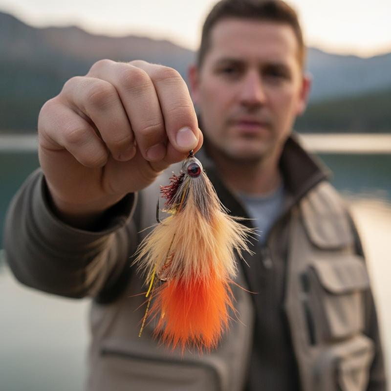 Fishing Boat Trailer - Süßwasser-Salzwasser-Großfisch-Angelzubehör 1 Stück Gelenkiger Hirschhaar-Spine-Streamer-Köder für