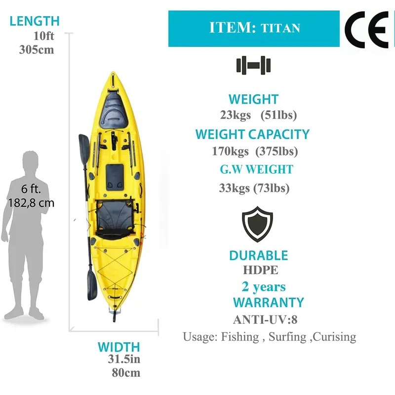 10ft Einzel-Sitz-Angelkajak mi – Fishing Boat Paddle Bewertung und Preis
